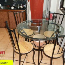 Dinner Table with circle glass table