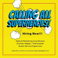 Hiring Now!!!Sales & Marketing Coordinator Kitchen Helper / Dishwasher and more